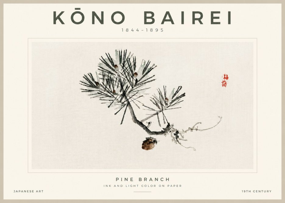 Kōno Bairei Pine Branch No4 - Plakát