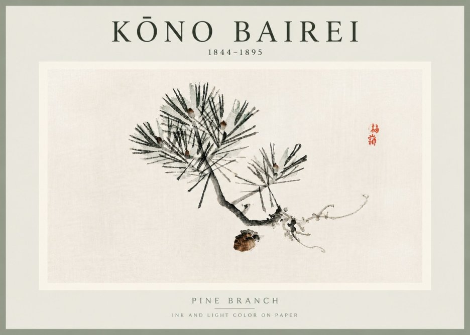 Kōno Bairei Pine Branch No5 - Plakát