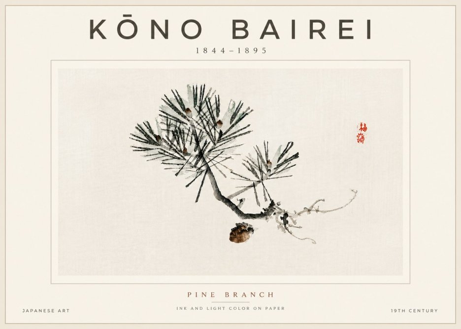 Kōno Bairei Pine Branch No6 - Plakát