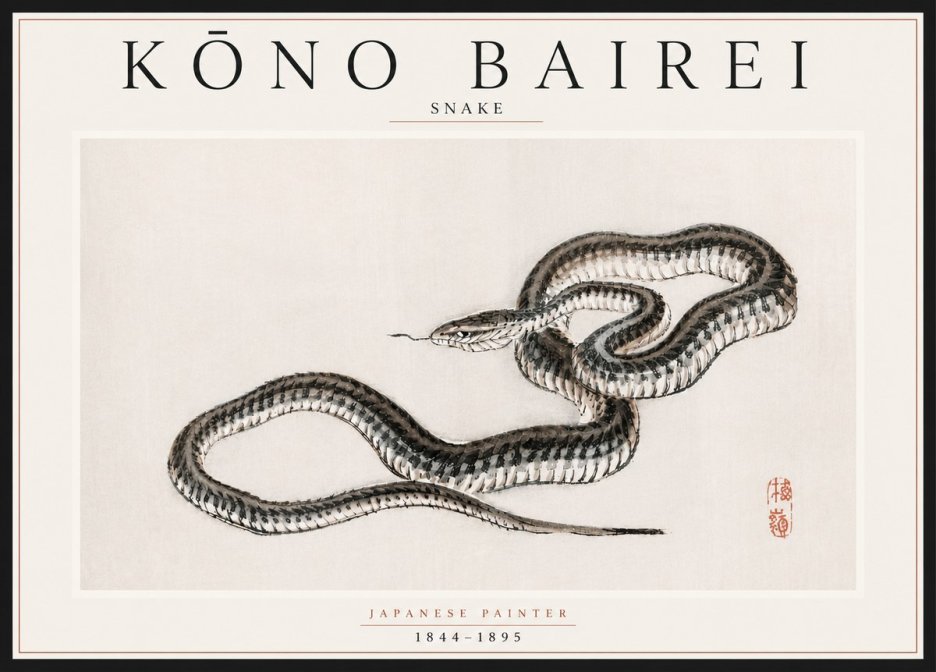 Kōno Bairei Snake No5 - Plakát