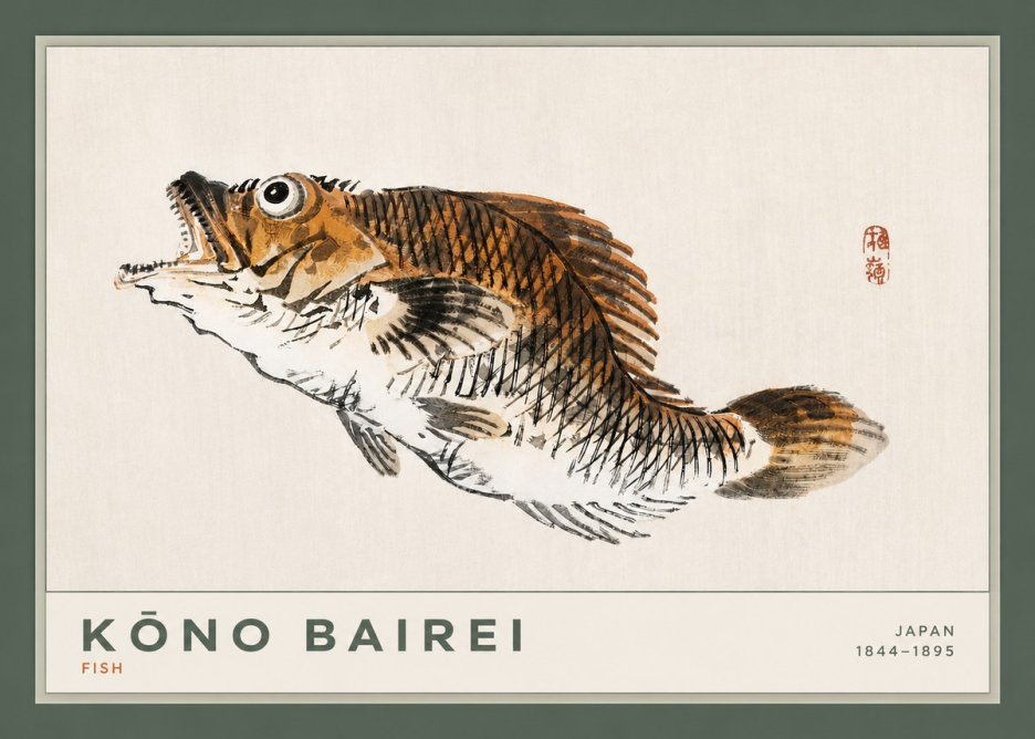 Kōno Bairei Fish II No2 - Plakát