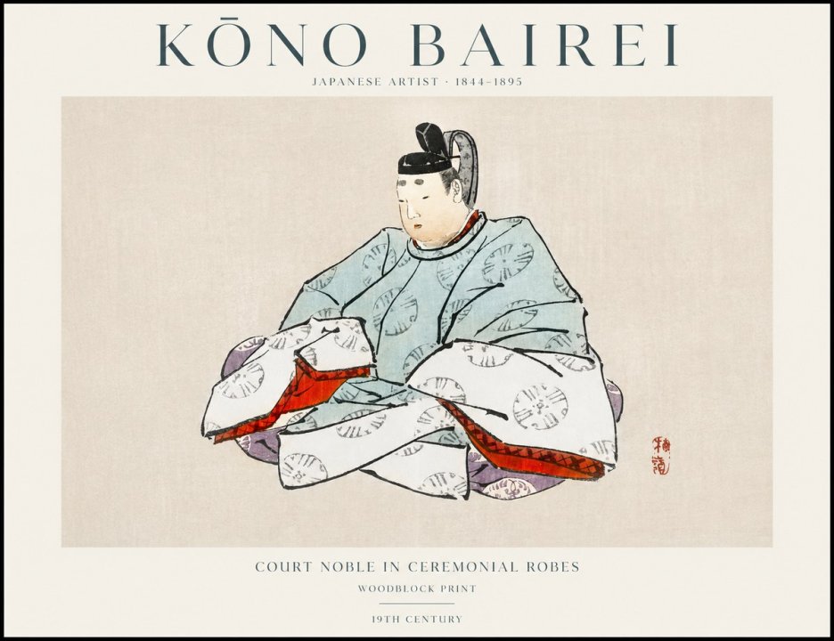 Kōno Bairei Court Noble in Ceremonial Robes No1 - Plakát