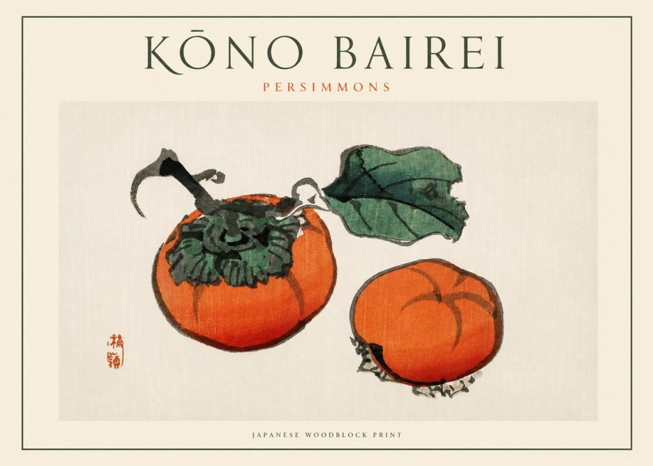 Kōno Bairei Persimmons No1 - Plakát