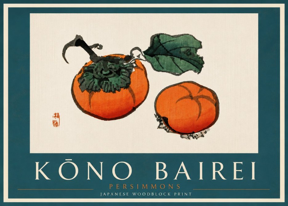 Kōno Bairei Persimmons No5 - Plakát