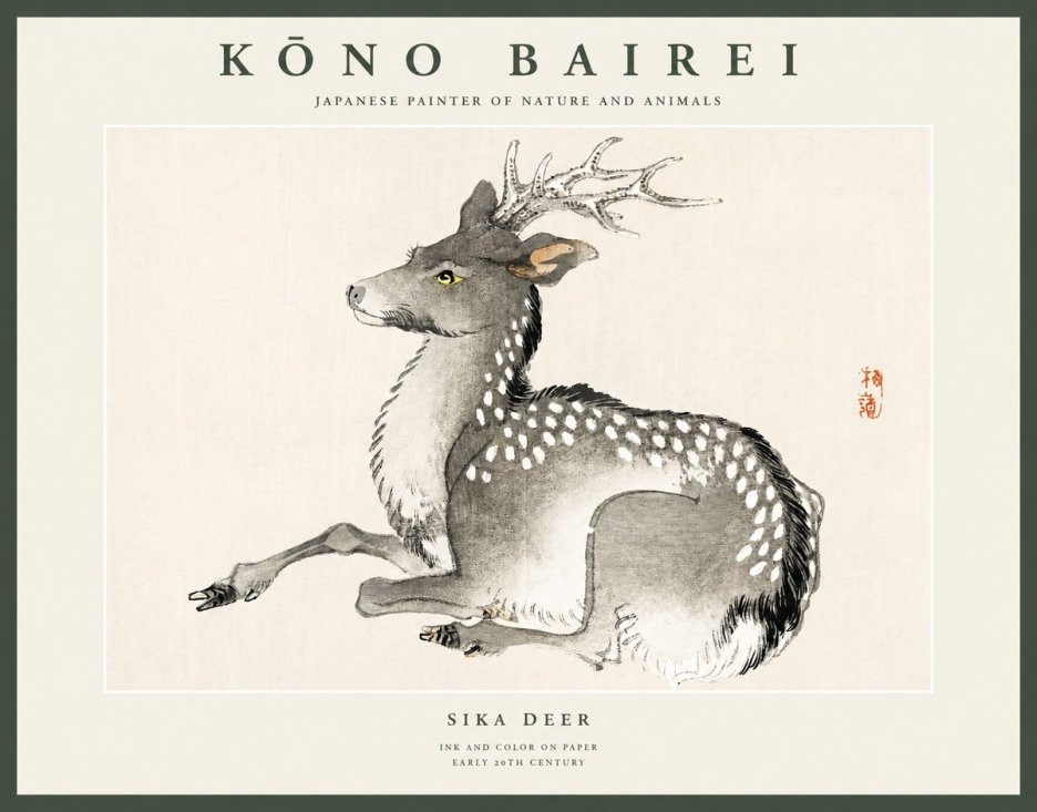 Kōno Bairei Sika Deer No1 - Plakát