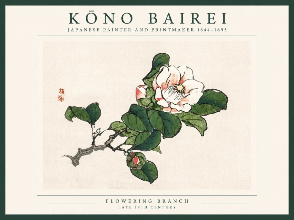 Kōno Bairei Flowering Branch No1 - Plakát