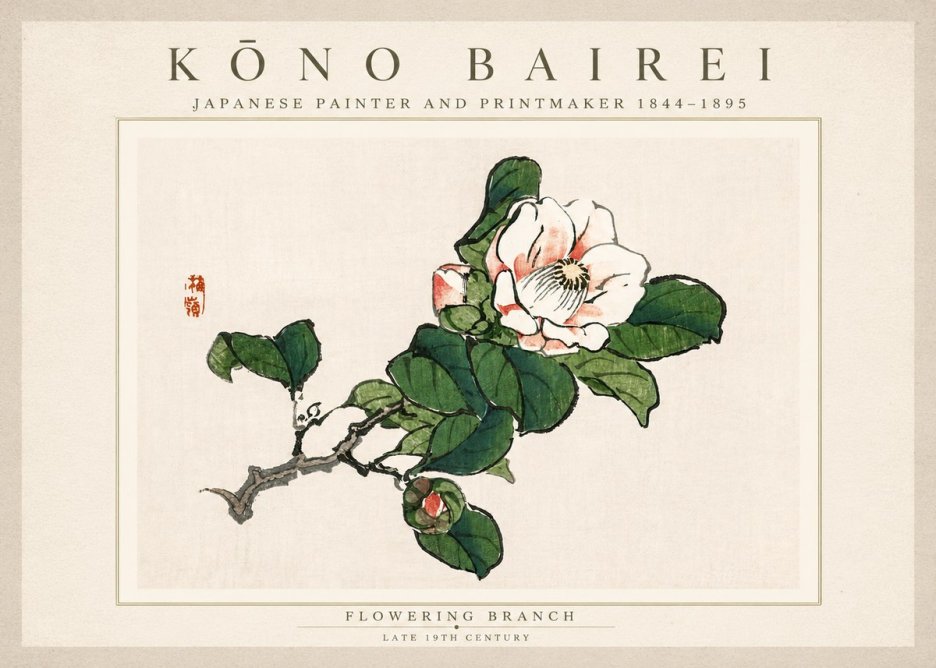 Kōno Bairei Flowering Branch No3 - Plakát