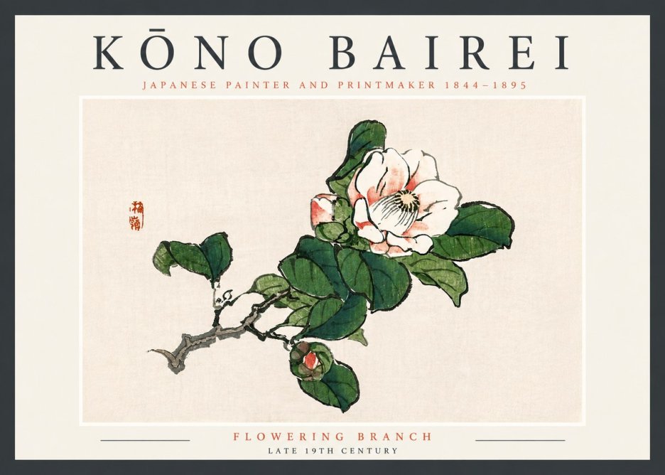 Kōno Bairei Flowering Branch No4 - Plakát