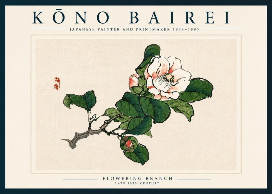 Kōno Bairei Flowering Branch No6 - Plakát