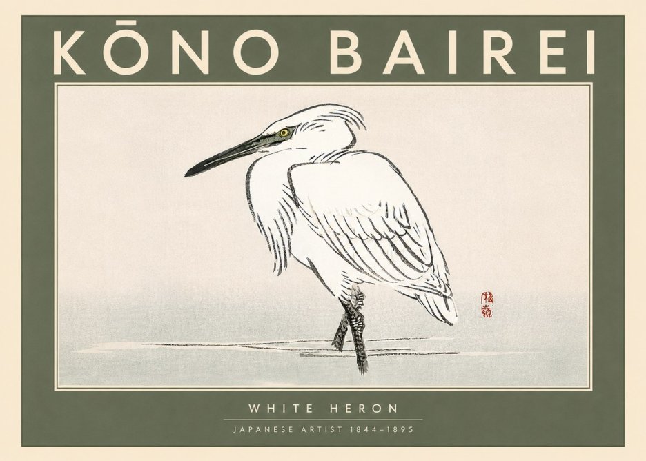Kōno Bairei White Heron No3 - Plakát