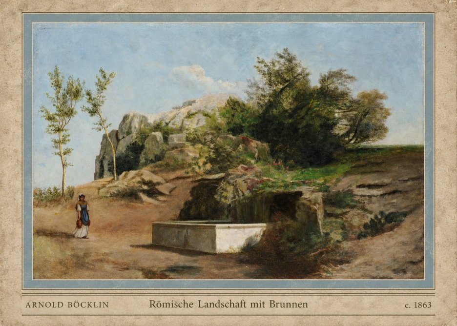 Arnold Böcklin Römische Landschaft Mit Brunnen No4 - Plakát