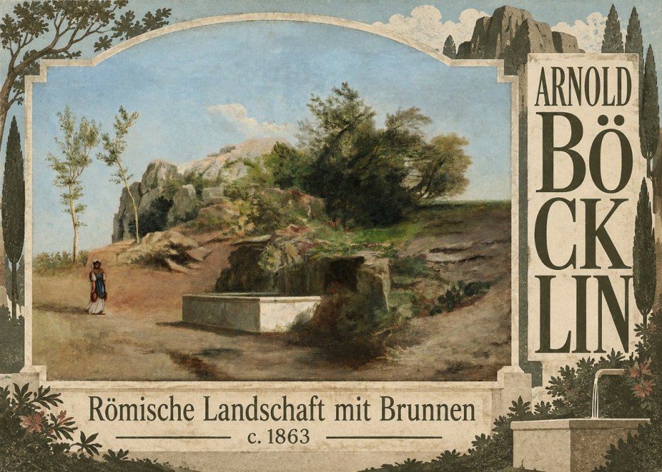 Arnold Böcklin Römische Landschaft Mit Brunnen No6 - Plakát