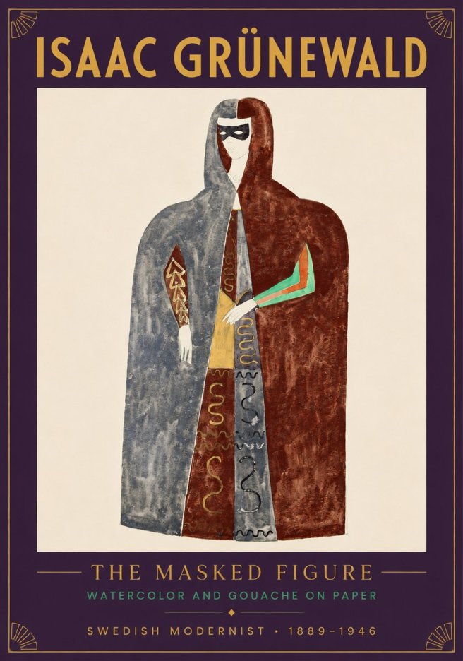 Isaac Grünewald The Masked Figure No3 - Plakát