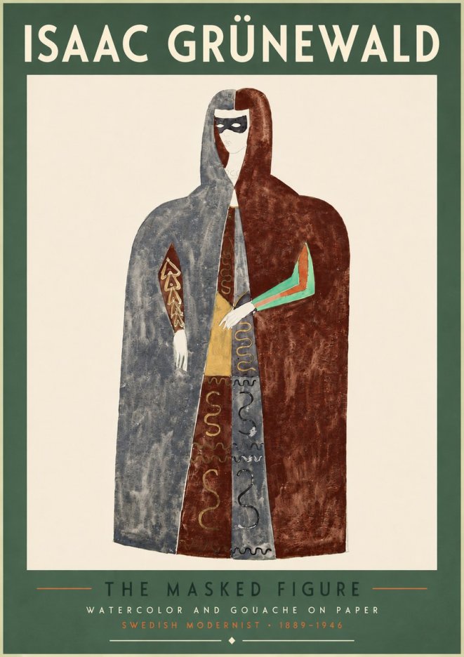 Isaac Grünewald The Masked Figure No4 - Plakát