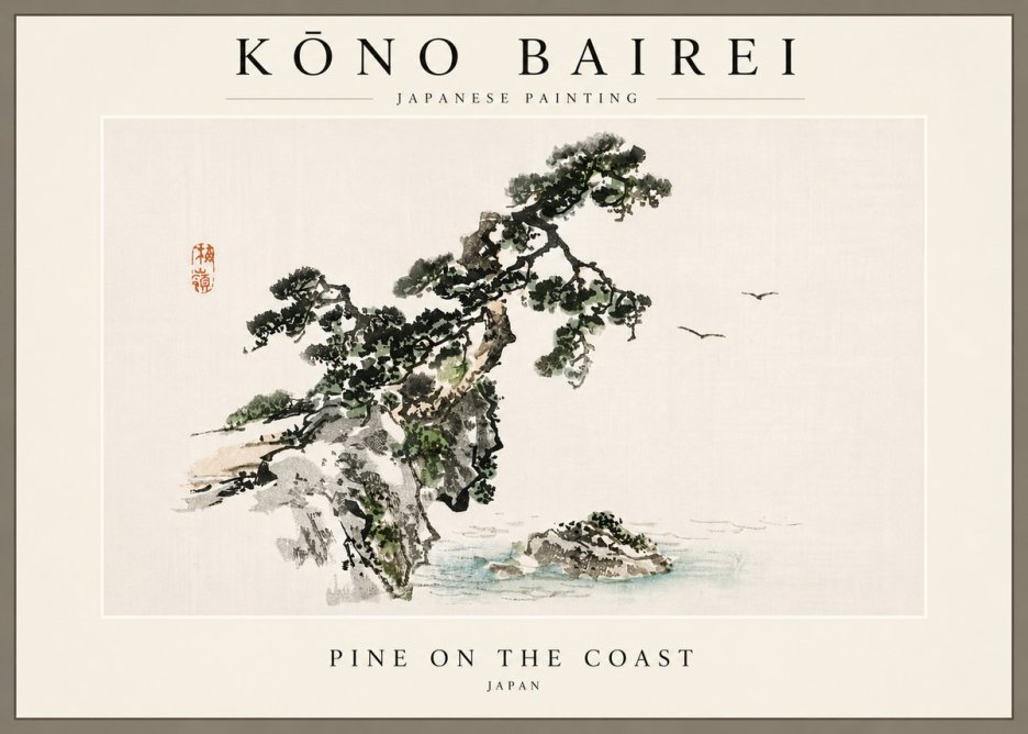Kōno Bairei Pine on the Coast No6 - Plakát