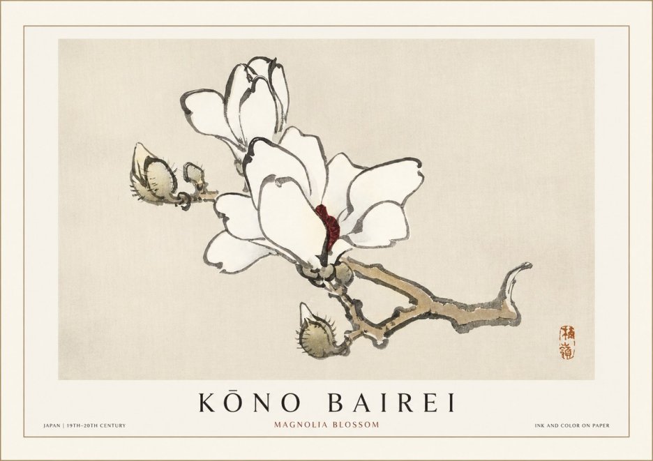 Kōno Bairei Magnolia Blossom No1 - Plakát