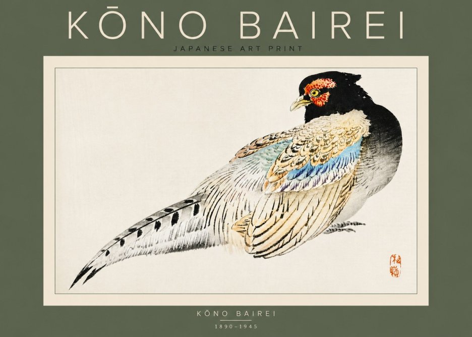 Kōno Bairei Pheasant No3 - Plakát