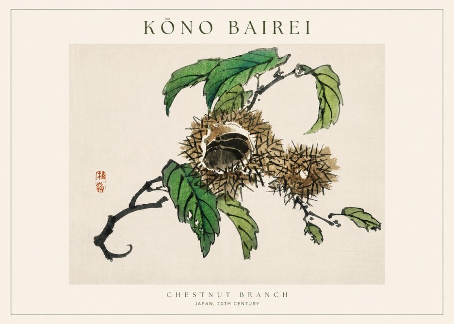 Kōno Bairei Chestnut Branch No1 - Plakát