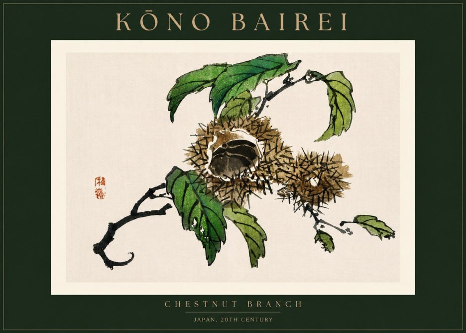 Kōno Bairei Chestnut Branch No2 - Plakát