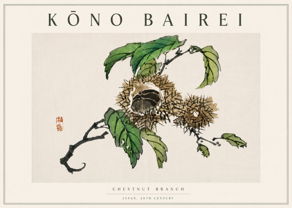 Kōno Bairei Chestnut Branch No5 - Plakát