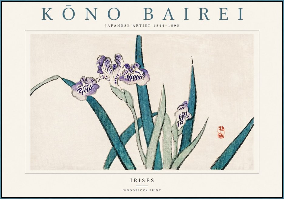 Kōno Bairei Irises No1 - Plakát