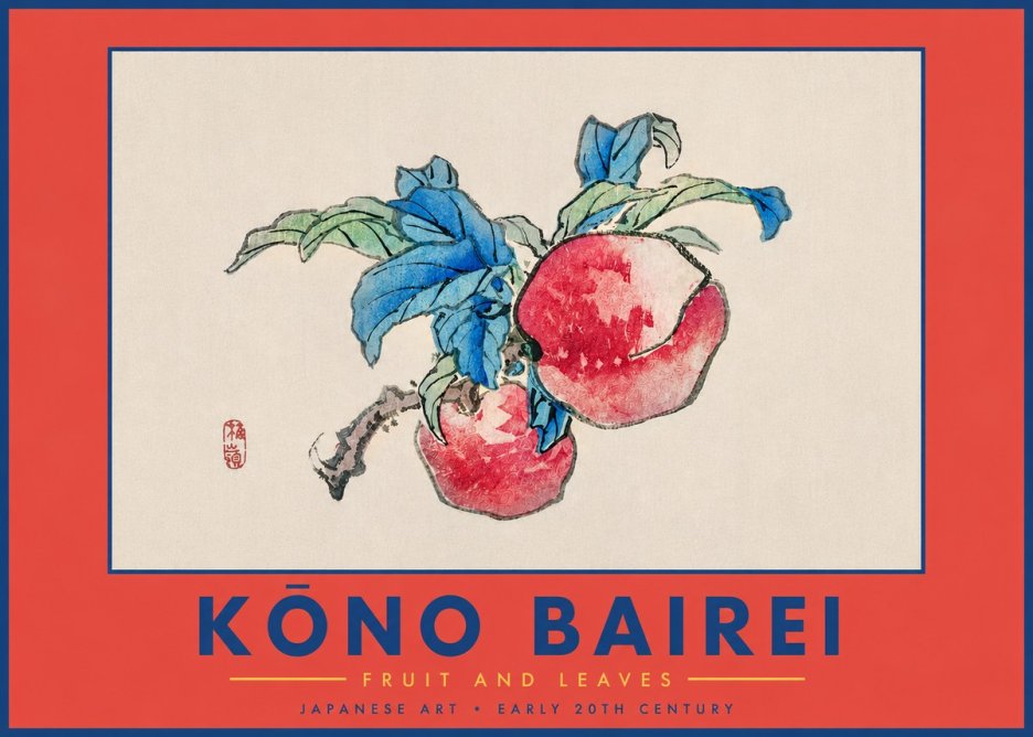 Kōno Bairei Fruit and Leaves No5 - Plakát