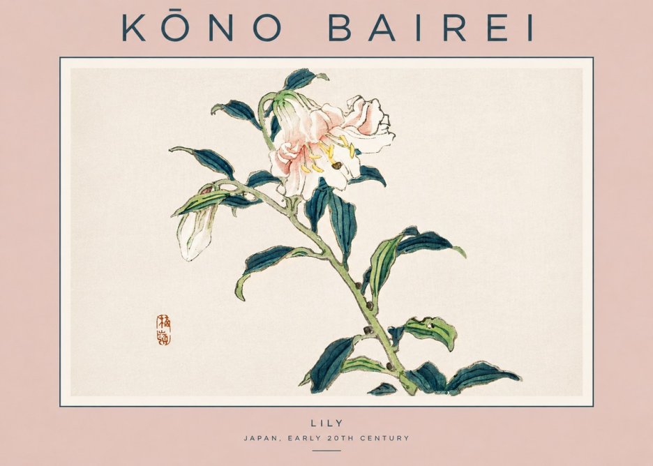 Kōno Bairei Lily No3 - Plakát