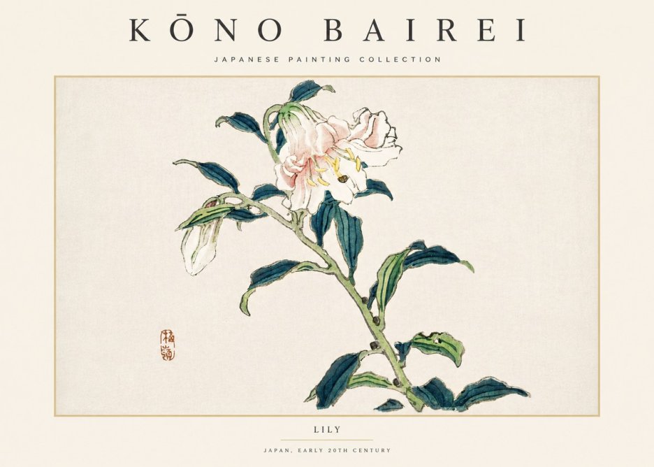 Kōno Bairei Lily No4 - Plakát