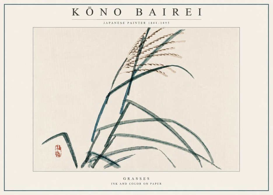 Kōno Bairei Grasses No3 - Plakát