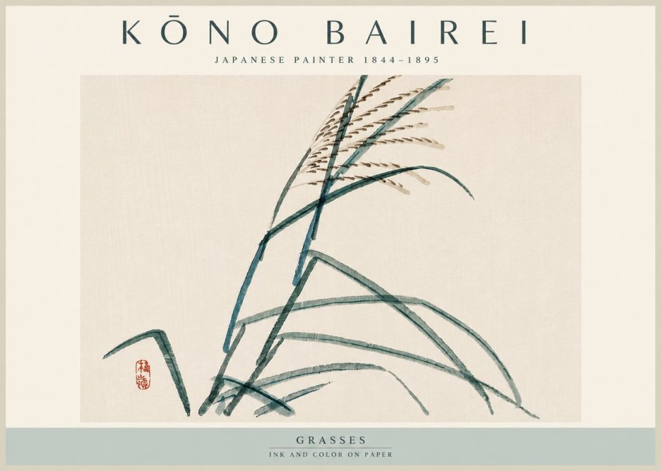 Kōno Bairei Grasses No4 - Plakát