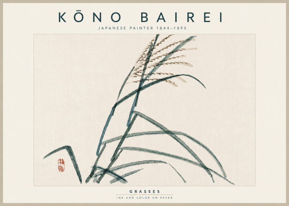 Kōno Bairei Grasses No5 - Plakát