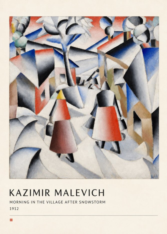 Kazimir Malevich Morning in the Village After Snowstorm No4 - Plakát