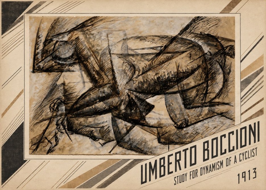 Umberto Boccioni Study for Dynamism of a Cyclist No1 - Plakát