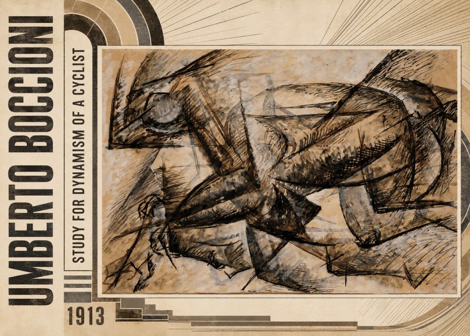 Umberto Boccioni Study for Dynamism of a Cyclist No2 - Plakát