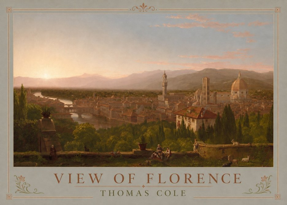 Thomas Cole View of Florence No1 - Plakát