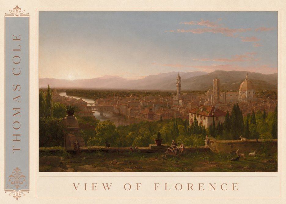 Thomas Cole View of Florence No2 - Plakát