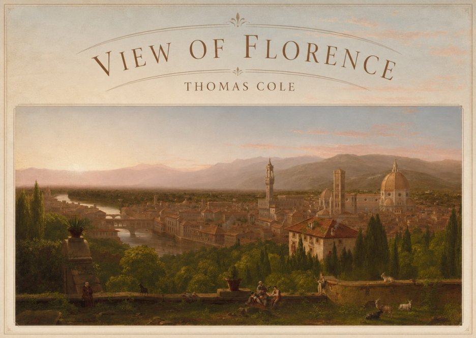Thomas Cole View of Florence No5 - Plakát