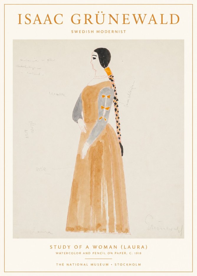 Isaac Grünewald Study of a Woman (Laura) No1 - Plakát