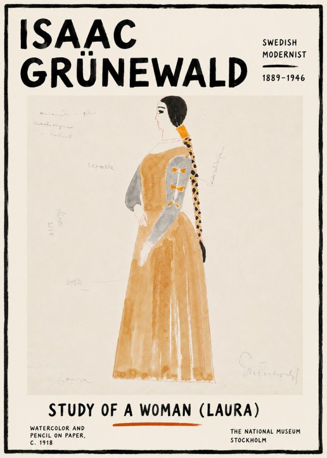Isaac Grünewald Study of a Woman (Laura) No6 - Plakát