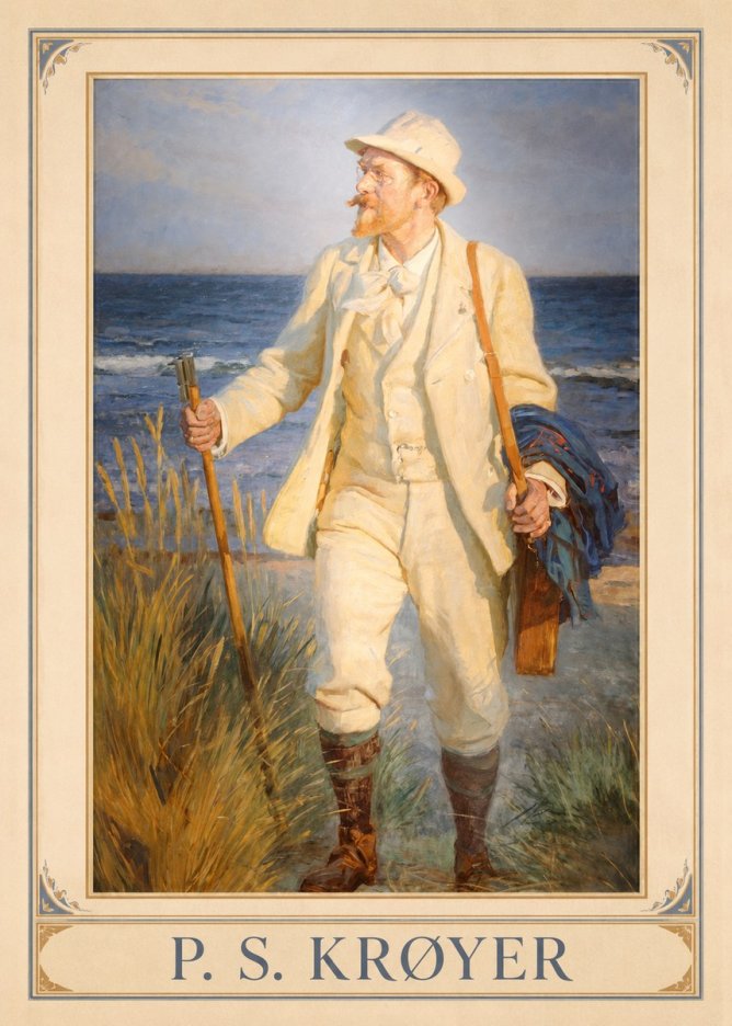 P.S. Krøyer Self-portrait by the Beach No1 - Plakát
