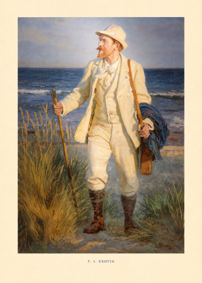 P.S. Krøyer Self-portrait by the Beach No6 - Plakát