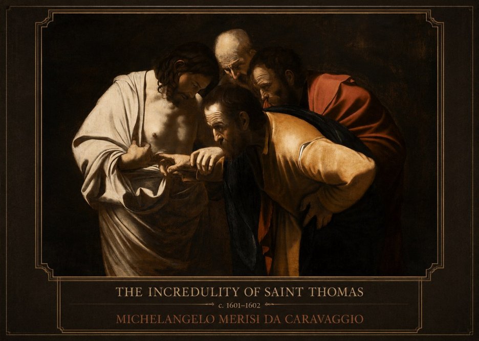 Michelangelo Merisi da Caravaggio The Incredulity of Saint Thomas III No1 - Plakát