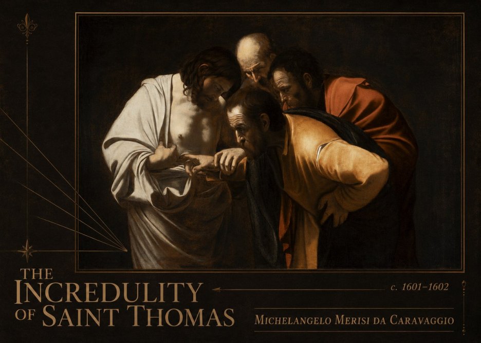 Michelangelo Merisi da Caravaggio The Incredulity of Saint Thomas III No2 - Plakát