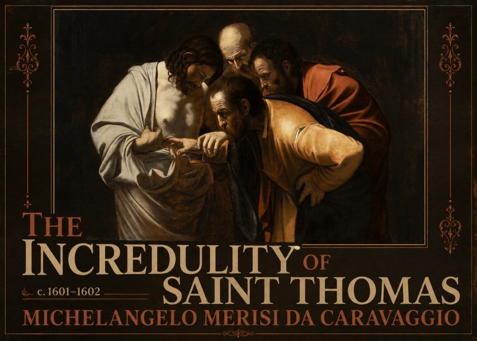 Michelangelo Merisi da Caravaggio The Incredulity of Saint Thomas III No3 - Plakát