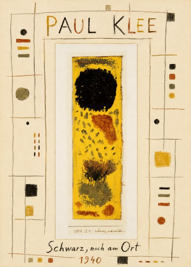 Paul Klee Schwarz, Noch Am Ort No4 - Plakát