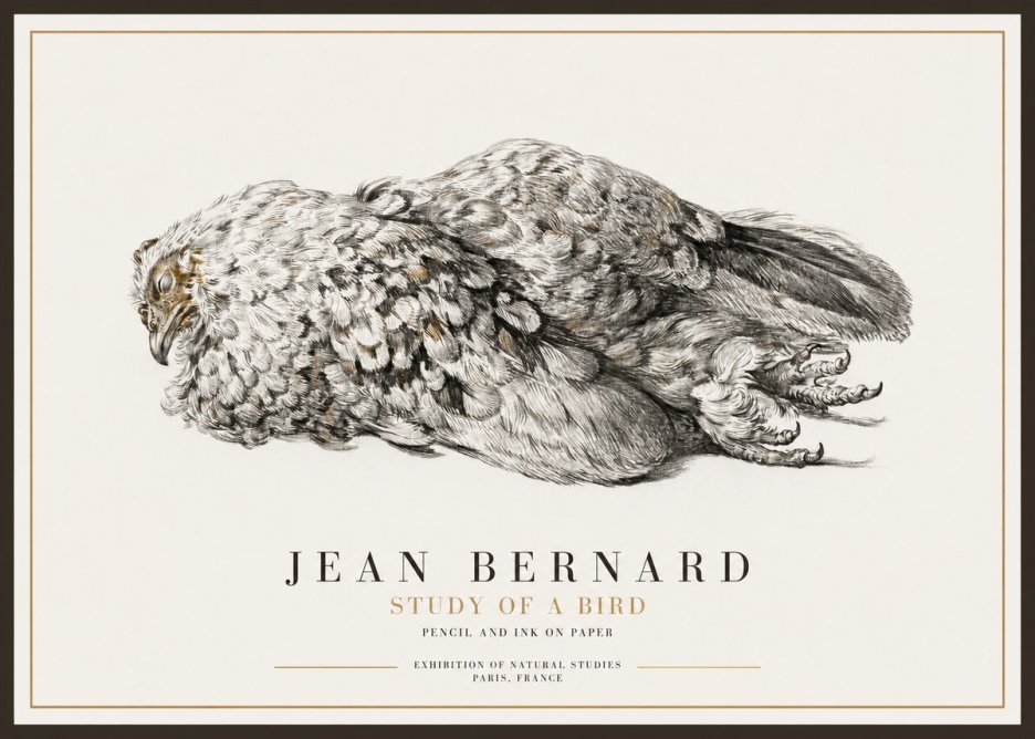 Jean Bernard Study of a Bird I No1 - Plakát
