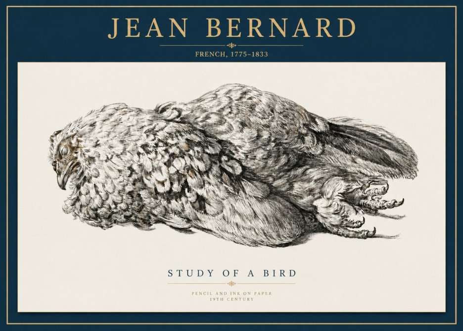 Jean Bernard Study of a Bird I No5 - Plakát