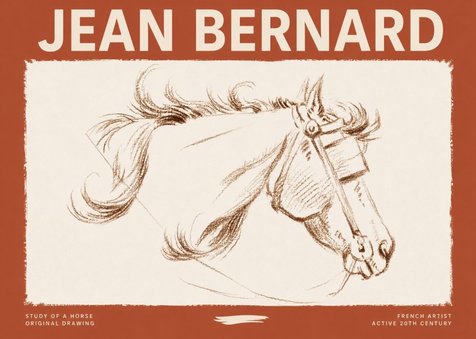 Jean Bernard Study of a Horse I No3 - Plakát
