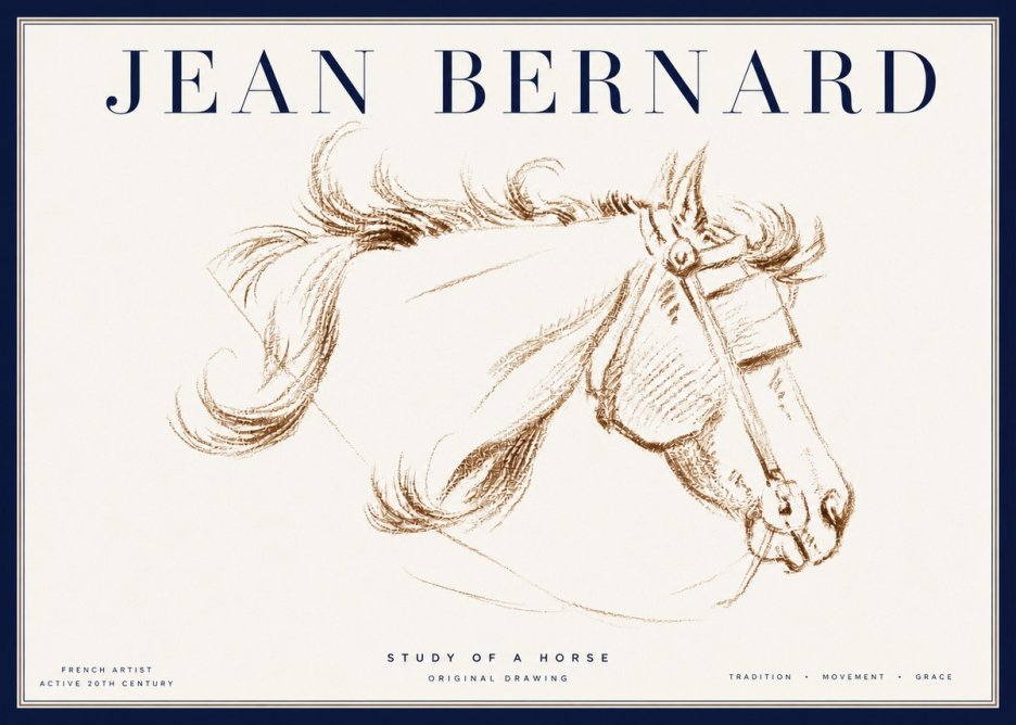 Jean Bernard Study of a Horse I No4 - Plakát