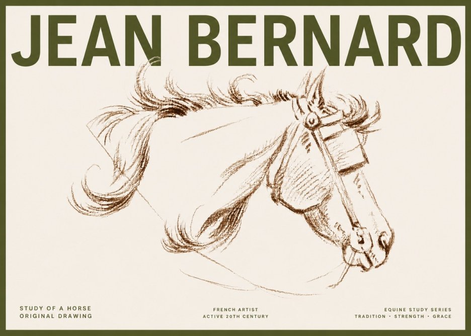 Jean Bernard Study of a Horse I No5 - Plakát